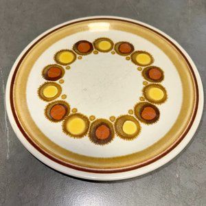 Haniwa Stone Ware Carnival Mid Century Modern Vintage Decorative Dinner Plate